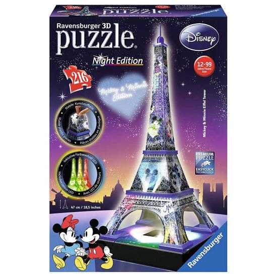 Puzzle Ravensburger Eiffelturm Disney Night Edition 3D 3D 216