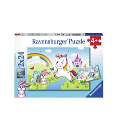Puzzle Ravensburger Märchenhaftes Einhorn mit 2x24 Teilen