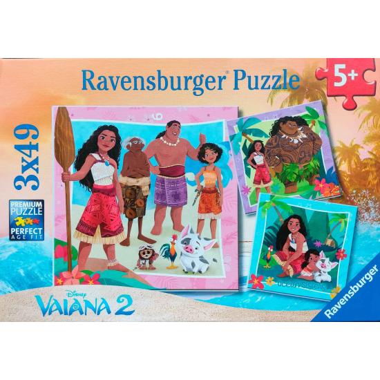 Puzzle Ravensburger Vaiana 2 mit 3x49 Teilen