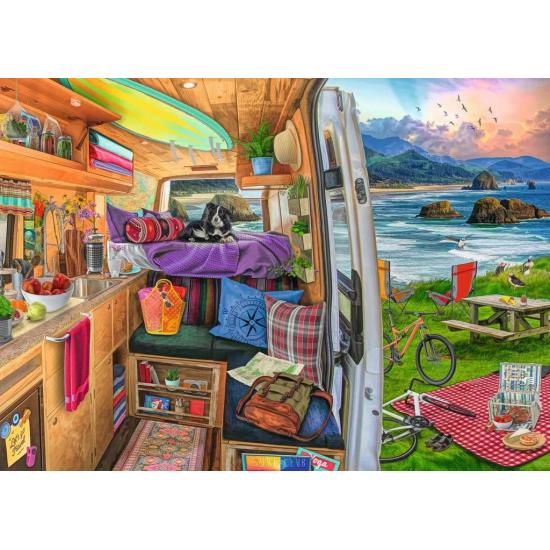 Puzzle Ravensburger Aussicht aus dem Wohnmobil XXL 500 Teile