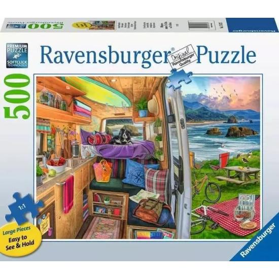 Puzzle Ravensburger Aussicht aus dem Wohnmobil XXL 500 Teile