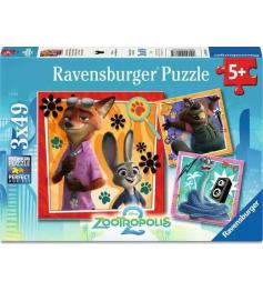 Puzzle Ravensburger Zootopia 2 - 3x49 Teile