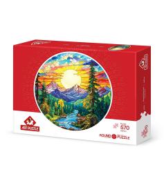Puzzle Art Puzzle Alpen Aus Buntglas 570 Teile