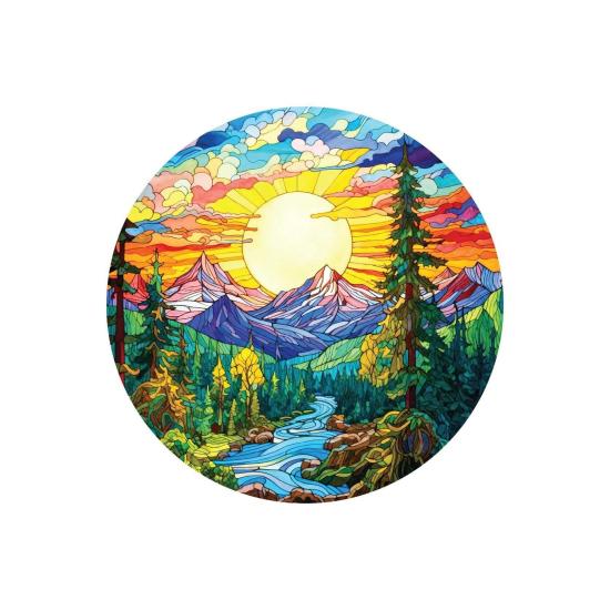Puzzle Art Puzzle Alpen Aus Buntglas 570 Teile
