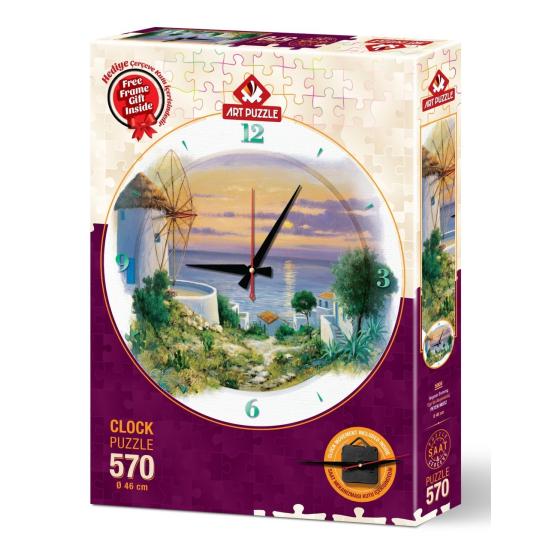 Puzzle Clock Art Puzzle Sonnenuntergang in der Ägäis 570 Teile