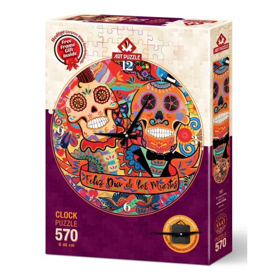 Puzzle Clock Art Puzzle Happy Day of the Dead 570 Teile
