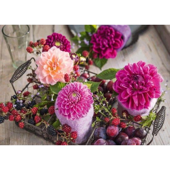 Schmidt Stillleben mit Blumen und Himbeeren Puzzle 1000 Teile