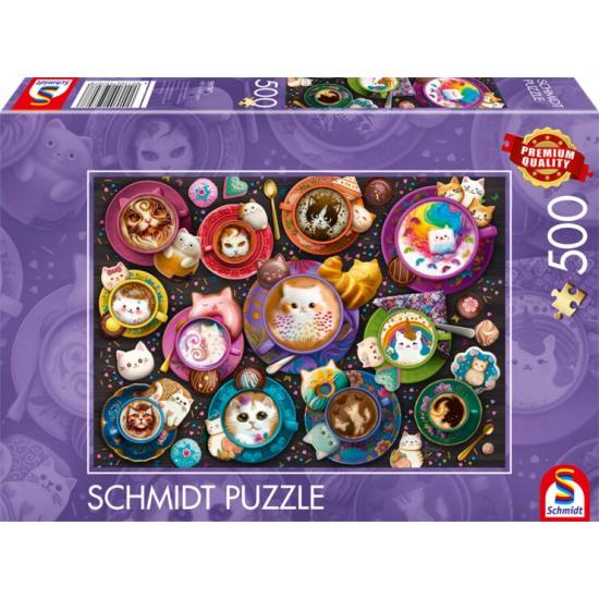 Puzzle Schmidt Kätzchen mit Kaffeekunst 500 Teile