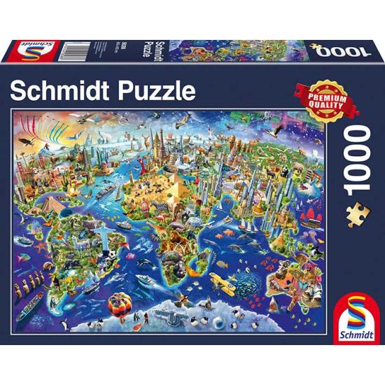 Puzzle Schmidt entdeckt die Welt 1000 Teile