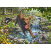 Puzzle Schmidt Frühlingsspaß Mit Einem Labrador Retriever 1000 T