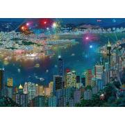 Schmidt Feuerwerk über Hongkong 1000-Fuß-Puzzle