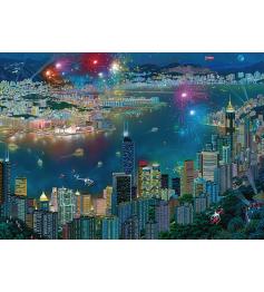 Schmidt Feuerwerk über Hongkong 1000-Fuß-Puzzle