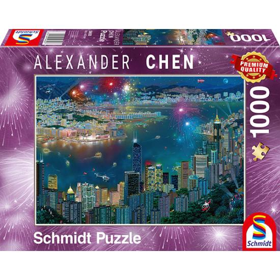 Schmidt Feuerwerk über Hongkong 1000-Fuß-Puzzle