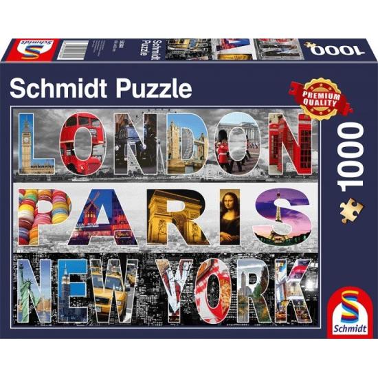 Schmidt Puzzle London, Paris, New York 1000 Teile