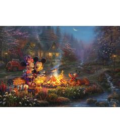 Puzzle Schmidt Mickey Minnie Sweetheart Campfire XXL de 200 Teil