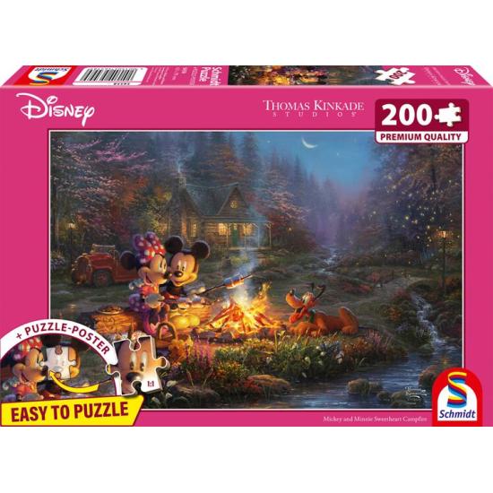 Puzzle Schmidt Mickey Minnie Sweetheart Campfire XXL de 200 Teil