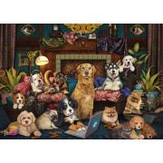 Schmidt Puzzle Bunte Nacht im Wohnzimmer 1000 Teile