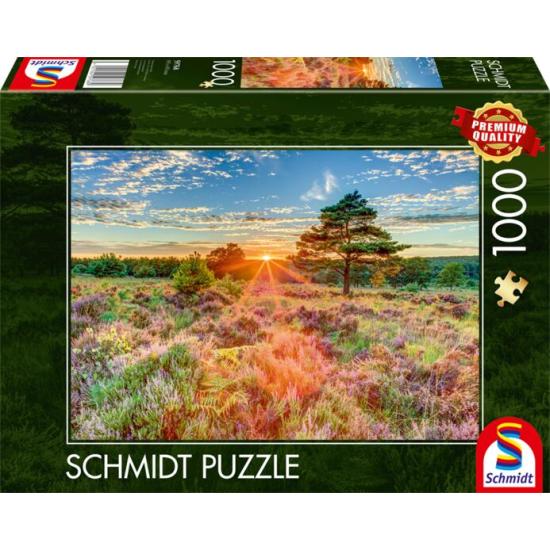 Puzzle Schmidt Sonnenuntergang auf der Heide 1000 Teile