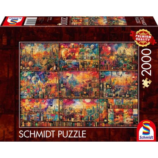 Puzzle Schmidt Auf Reisen mit Büchern und Wein 2000 Teile
