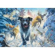 Puzzle Schmidt Ein Schwarzer Labrador Im Schnee 1000 Teile