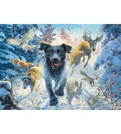 Puzzle Schmidt Ein Schwarzer Labrador Im Schnee 1000 Teile