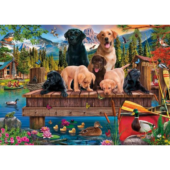 Puzzle Schmidt Hundefamilie am See 1000 Teile