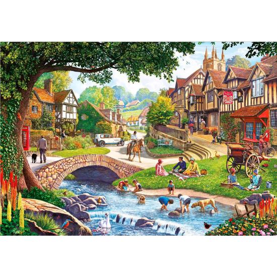 Puzzle Star Summer Stream im Dorf 2000 Teile