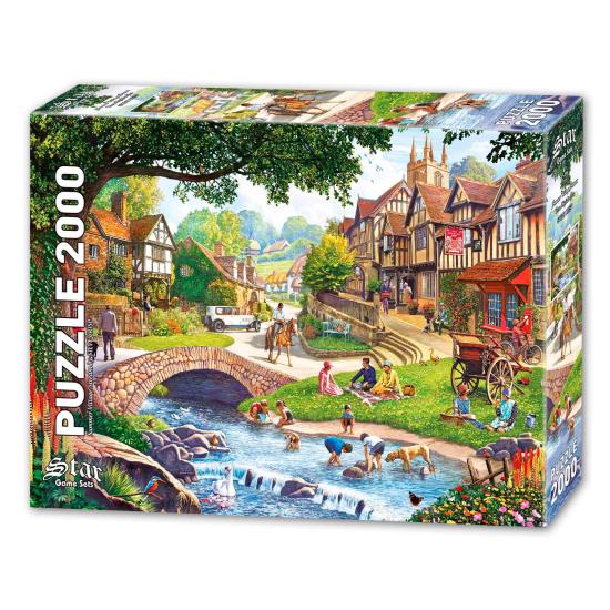 Puzzle Star Summer Stream im Dorf 2000 Teile