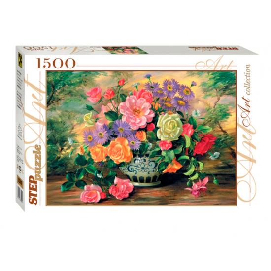 Puzzle-Schritt-Puzzle Blumen in einer Vase 1500 Teile