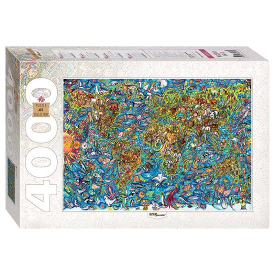 Puzzle Stufenpuzzle Weltkarte 4000 Teile