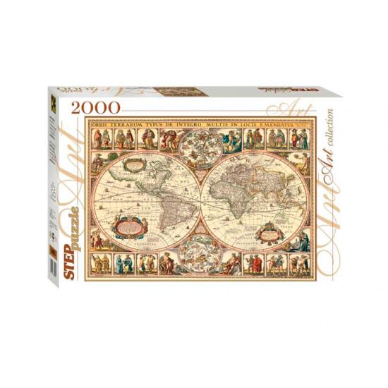 Puzzle-Stufenpuzzle Historische Weltkarte 2000 Teile