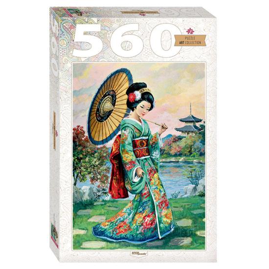 Puzzle Stufenpuzzle Japanische Frau mit 560 Teilen