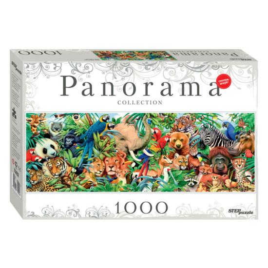 Puzzle Stufenpuzzle Panorama Tierwelt 1000 Teile