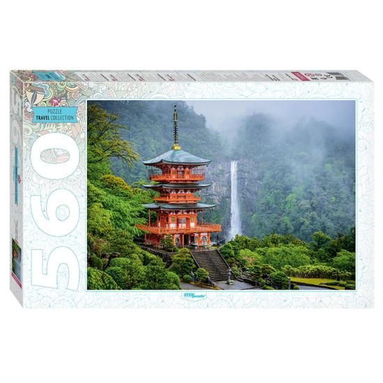 Puzzle Schrittpuzzle Seiganto-Ji Tempel und Wasserfall 560 Teile