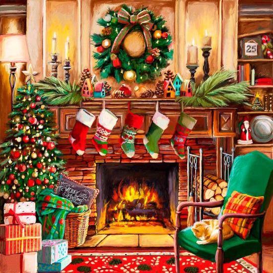 Puzzle SunsOut Ausruhen am Kamin XXL 500 Teile