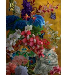 SunsOut Puzzle Goldene Katzen und Blumen mit 1000 Teilen