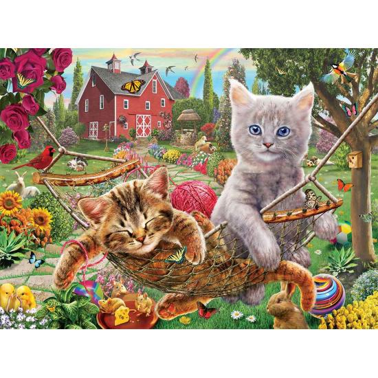 SunsOut Puzzle Katzen auf dem Bauernhof XXL 300 Teile