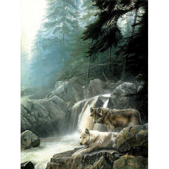 SunsOut Wölfe am Wasserfall Puzzle 500 Teile