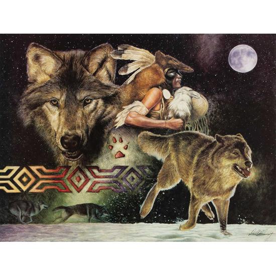 Puzzle SunsOut Wolf und Mond Arapaho XXL 500 Teile