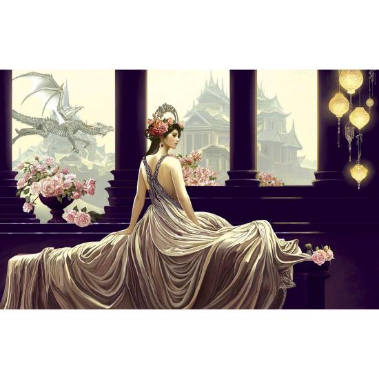 SunsOut Puzzle Panorama Prinzessin mit Rosen XXL mit 550 Teilen