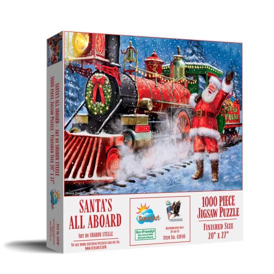 SunsOut Weihnachtsmann All Aboard 1000-teiliges Puzzle