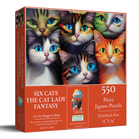 Puzzle SunsOut Sechs Katzen 550-teiliges Puzzle SunsOut Sechs Katzen 550-teiliges