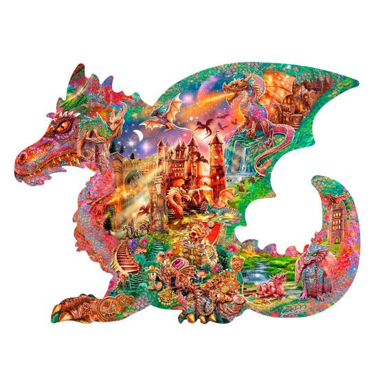 SunsOut Drachenschloss-Silhouette-Puzzle mit 1000 XXL-Teilen SunsOut Drachenschloss-Silhouette-Puzzle mit 1000 XXL-Teilen