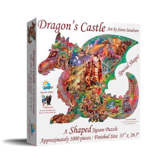 SunsOut Drachenschloss-Silhouette-Puzzle mit 1000 XXL-Teilen SunsOut Drachenschloss-Silhouette-Puzzle mit 1000 XXL-Teilen