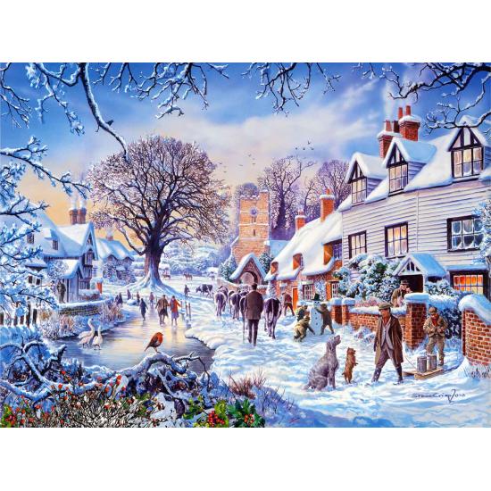 SunsOut Puzzle Eine Stadt im Winter 1000 Teile