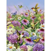 Puzzle SunsOut fliegt zwischen den Blumen des Gartens mit 1000 T