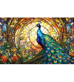 Puzzle SunsOut Buntglas-Zoo, Pfau 550-teiliges