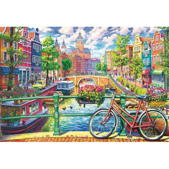Trefl Puzzle Fahrrad im Amsterdamer Kanal 1500 Teile