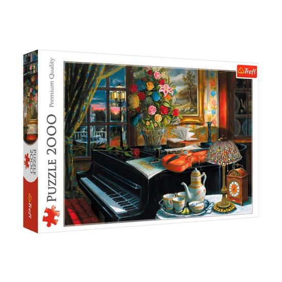 Trefl Stillleben mit Klavier, Violine und Blumen Puzzle 2000 Tei