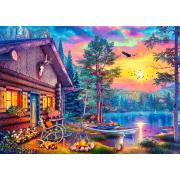 Puzzle Trefl Abendsonnenuntergangshütte 500 Teile